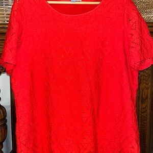 Marc New York Vibrant Red Lace Blouse